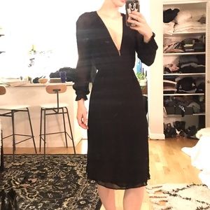Reformation sheer black dress.